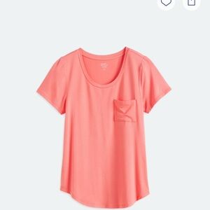 Market & Spruce Coral Relaxed Short Sleeve Tee